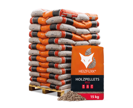 Heizfuxx Holzpellets Red – Hartholz – 975 kg (65 × 15 kg)